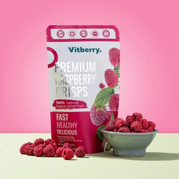 Freeze-dried raspberries, 500 g.