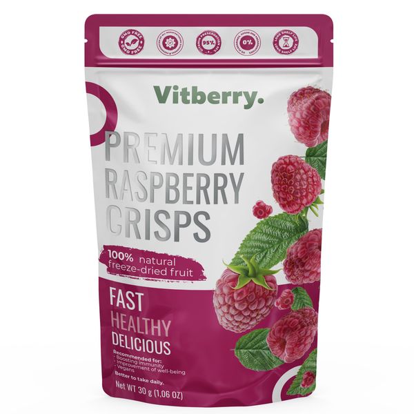 Freeze-dried raspberries, 500 g.