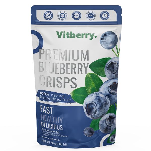 Freeze-dried blueberries, 10 g.