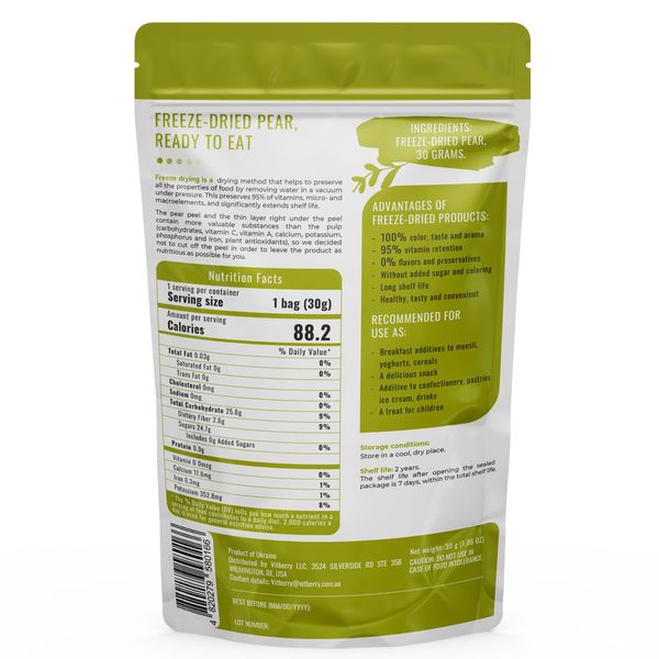 Freeze-dried pear, 500 g.